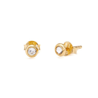 Outlet NU & MII Anya Clear Stud Gold Earrings