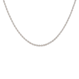 Outlet NU & MII Rope Chain Silver Necklace