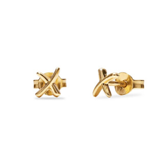Kiss Gold Plated Stud Earrings