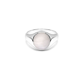 NU & MII Ivory Signet Silver Pinky Ring