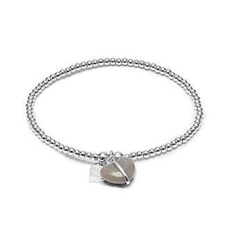 Santeenie Imogen Heart 925 Sterling Silver Charm Bracelet - Choice of Colour