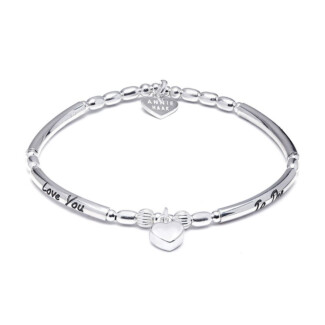 Love You to the Moon and Back Silver Charm Bracelet