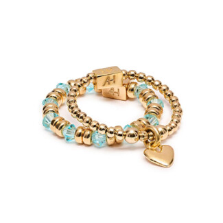 Kaleidoscope Gold Plated Ring Stack - Choice of Colour