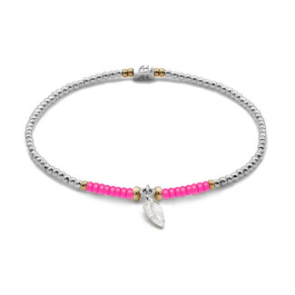 Festival Maisie Mixed Metal Feather Neon Bracelet - Choice of Colour