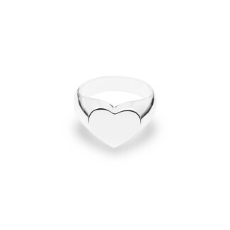 Outlet NU & MII Heart Signet Silver Ring