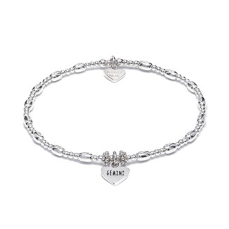Zodiac Silver Charm Bracelet - Star Sign