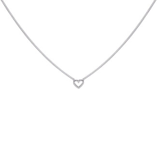 Open Heart Silver Necklace