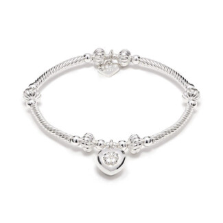 Twist of Love Silver Charm Bracelet