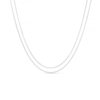 NU & MII Sicily Double Chain Silver Necklace
