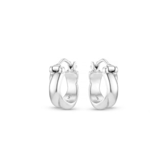 NU & MII Mini Twist Huggy Hoop Silver Earrings