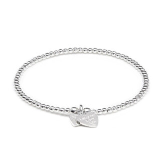 Santeenie Silver Charm Bracelet - Laughter Love Life Motto