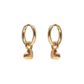 NU & MII Huggy Heart Gold Plated Hoop Earrings
