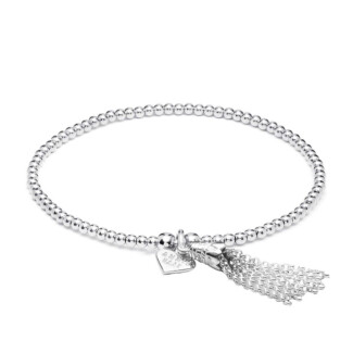 Santeenie Silver Charm Bracelet - Chain Tassel