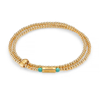 Phoebe Looped Personalised Gold Plated Bracelet - Turquoise