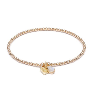 Outlet Santeenie Gold Charm Bracelet - Moonstone Teardrop