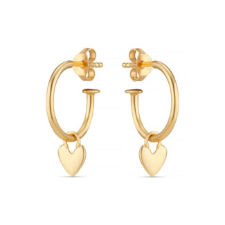 Weeny Heart Gold Plated Hoop Earrings