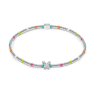 Papillon Silver Bracelet - Neon Hues