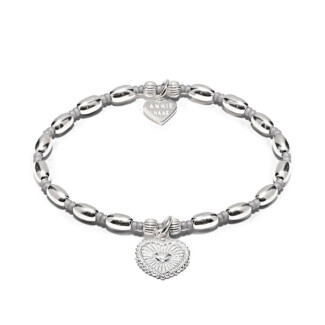 Lotti Grey Silver Bracelet - Heart