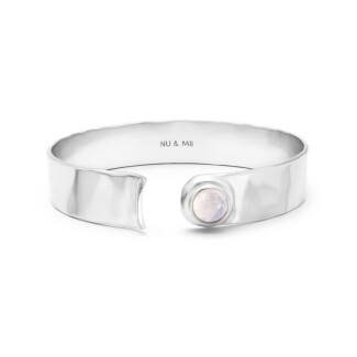 NU & MII Seville Silver Bangle - Moonstone