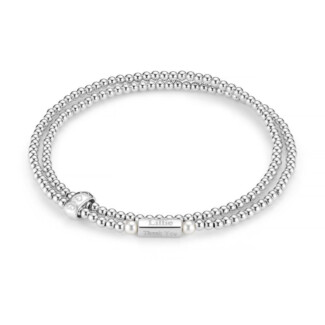 Phoebe Looped Personalised Sterling Silver Bracelet - Pearl