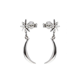 Luna Star Silver Stud Earrings