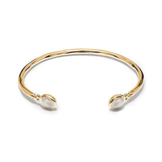 NU & MII Moonstone Oval Gold Plated Bangle