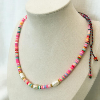 Multicolour Neon and Pearl Necklace