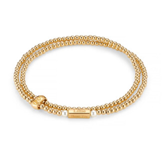 Phoebe Looped Personalised Gold Plated Bracelet - Pearl