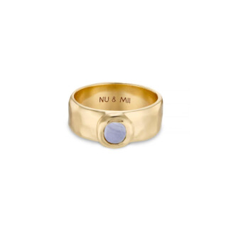 NU & MII Clara Band Gold Plated Ring- Blue Lace