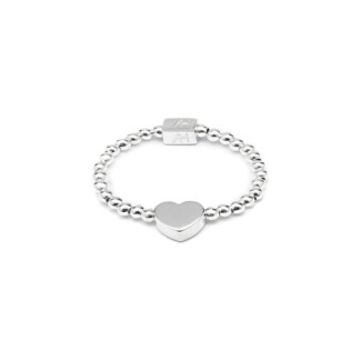 Dainty Boxed Heart Silver Ring