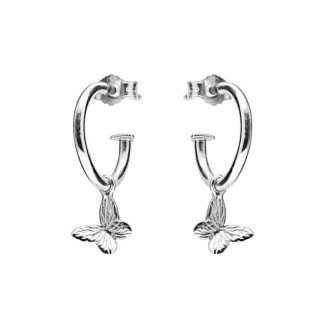 Papillon Silver Hoop Earrings