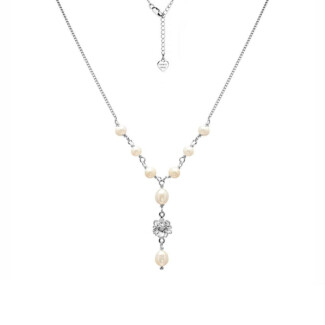 Poppy Pearl Silver Necklace