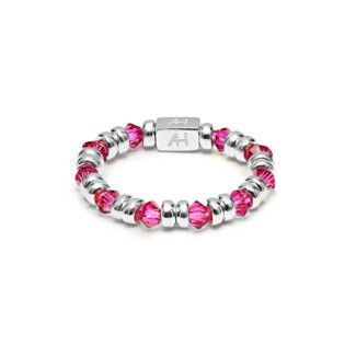 Joy Crystal Silver Ring - Cerise