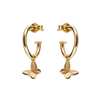 Papillon Gold Plated Hoop Earrings