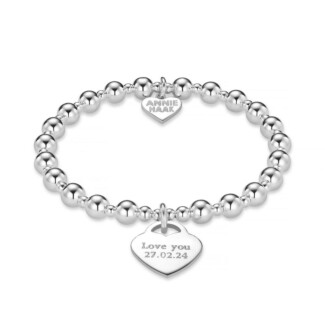 Orchid Personalised Silver Charm Bracelet