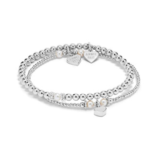 Pearly Silver Bracelet Stack