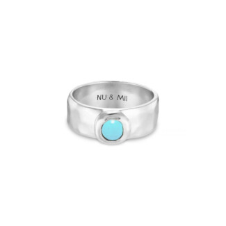 NU & MII Clara Band Turquoise Silver Ring
