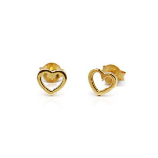 Open Heart Gold-Plated Stud Earrings