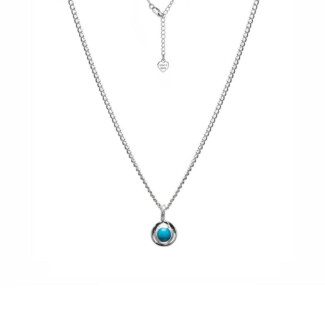 Itsy Bitsy Mosaic Turquoise Silver Necklace