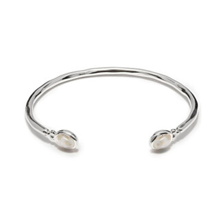 NU & MII Moonstone Oval Silver Bangle