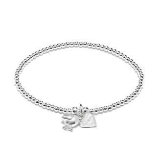 Santeenie Silver Charm Bracelet - Robin