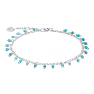 Turquoise Silver Anklet