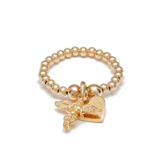 Santeenie Gold Plated Charm Ring - My Guardian Angel