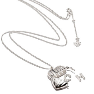 Heart Locket Silver Necklace - Choice of Initial