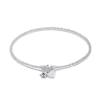 Zodiac Silver Charm Bracelet - Star Initial