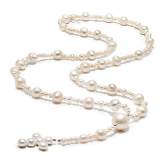 NU & MII Margot Cross Pearl Necklace