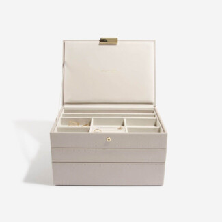 Stackers Taupe Leather Jewellery Box - Set of 3