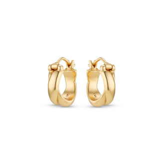 NU & MII Mini Twist Huggy Hoop Gold Plated Earrings
