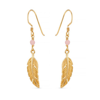 Feather Gem Gold Plated Earrings - Choice of Colour
