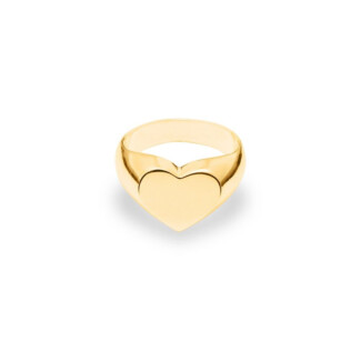 Outlet NU & MII Heart Signet Gold Ring